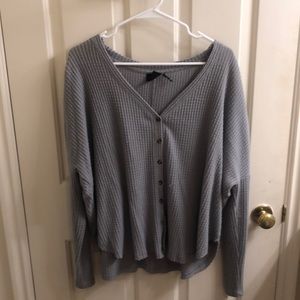 Urban Outfitters - Oversized Waffle Button Up